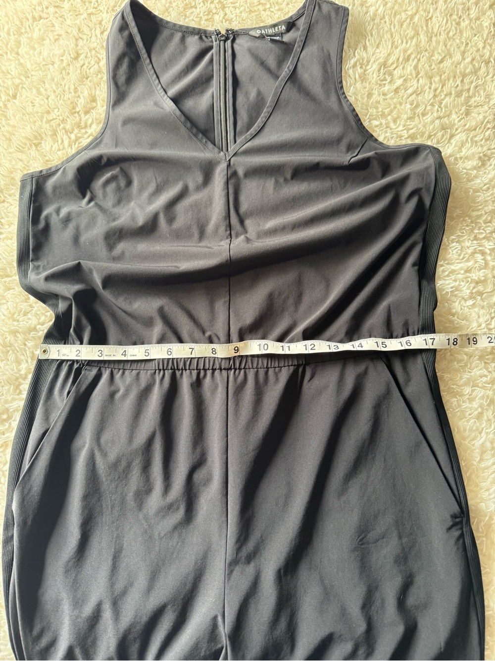 Athleta Womens Brooklyn Jumpsuit Sleeveless Black Athleisure Casual Size 14 - Picture 9 of 14